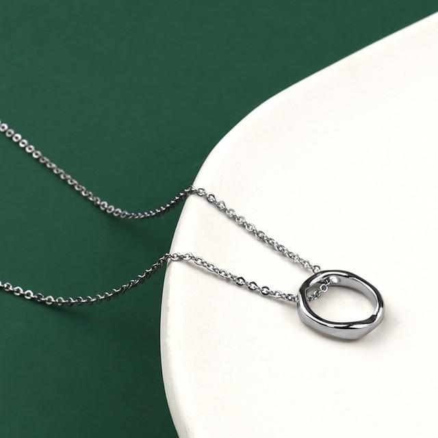 THAI SILVER Circular Pendant Necklace