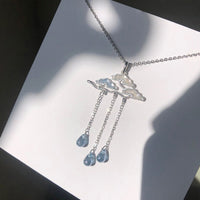 Thumbnail for Thai Silver Auspicious Clouds & Blue Strawberry Quartz Necklace