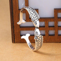 Thumbnail for THAI SILVER Kissing Koi 'STRENGTH' Bangle