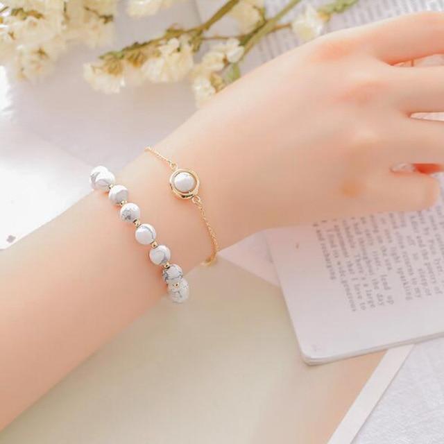 Stainless Steel & High Quality 8mm Natural Gemstone 2 pc Bracelet Set