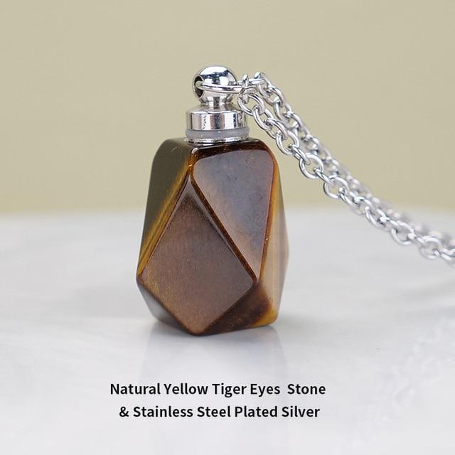 Calming Natural Stone Essential Oil Necklace - 8 Stone Choices