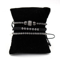 Thumbnail for Luxury 3pc CZ & Copper Bead Bracelet Set- Silver, Gold, Rose & Black Options