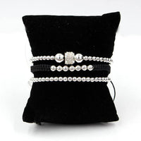 Thumbnail for Luxury 3pc CZ & Copper Bead Bracelet Set- Silver, Gold, Rose & Black Options