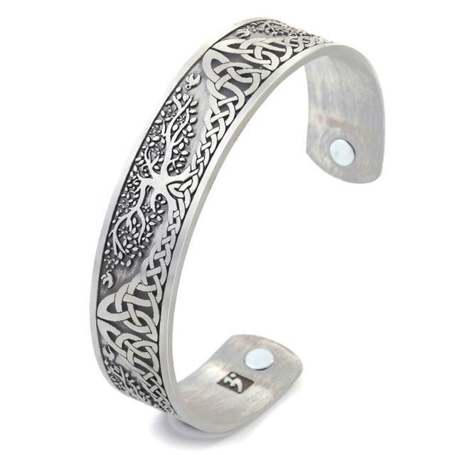 Engraved Viking & Celtic TREE of LIFE MAGNETIC HEALTH Bracelet-SHIPS from USA