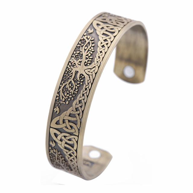 Engraved Viking & Celtic TREE of LIFE MAGNETIC HEALTH Bracelet-SHIPS from USA