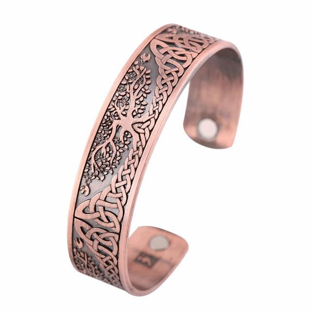 Engraved Viking & Celtic TREE of LIFE MAGNETIC HEALTH Bracelet-SHIPS from USA