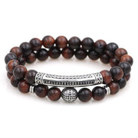 Thumbnail for Luxury No Fade Titanium Steel Tiger Eye Stone UBER PROTECTION 2pc Bracelet Set- 7 NEW STONE COLORS