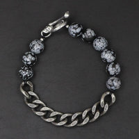 Thumbnail for Retro Stainless Steel & Skull Clasp with 10mm Natural Stones 'VITALITY' Bracelet- we can make ANY SIZE!