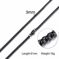 Thumbnail for 3mm Men's CLASSIC DUDE Stainless Steel & 18k Plated Steel Curved Box Chain Necklace