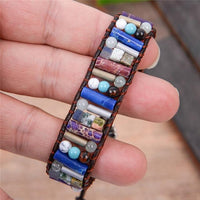 Thumbnail for Natural Jasper & Agate Stone 'THE STABILIZER' Boho Bracelet- IN STOCK USA!