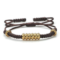 Thumbnail for Ethnic Tibetan Copper WEALTH Cylinder Rope Bracelet