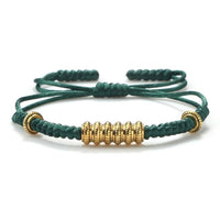 Thumbnail for Ethnic Tibetan Copper WEALTH Cylinder Rope Bracelet