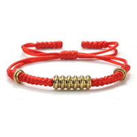 Thumbnail for Ethnic Tibetan Copper WEALTH Cylinder Rope Bracelet