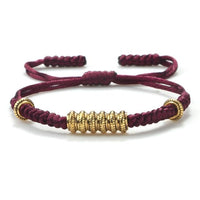 Thumbnail for Ethnic Tibetan Copper WEALTH Cylinder Rope Bracelet