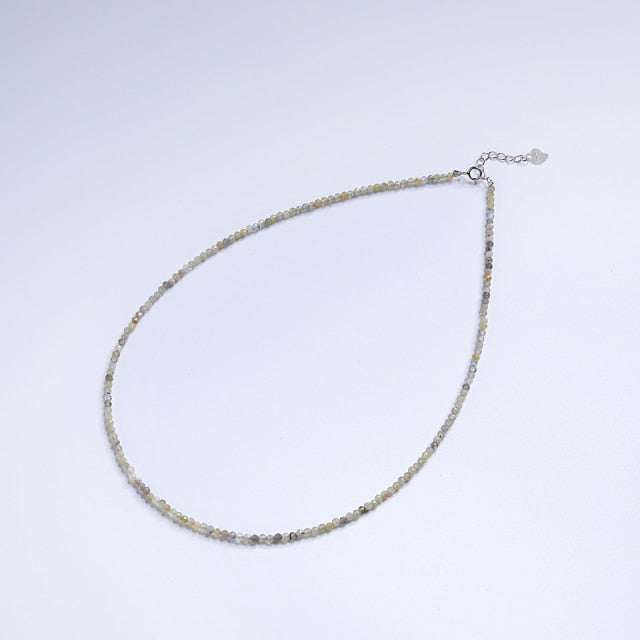 Feminine Beaded Natural Stones 'FERTILITY' Necklace with Sterling Silver