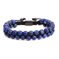 Thumbnail for Luxury CZ Bead & Tiger Eye/ Hematite/ Lapis Lazuli Stone 'VIGOUR' 2pc Set