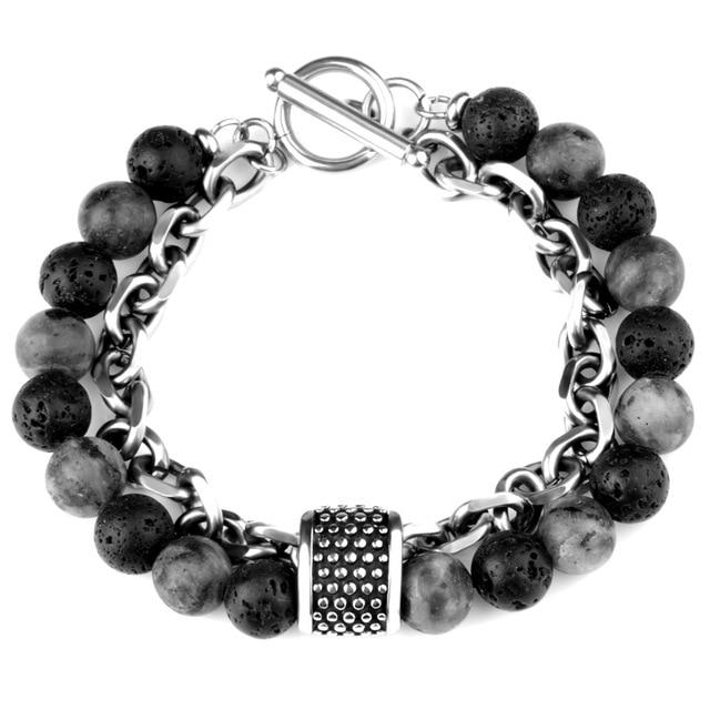 Natural Stone  & Titanium Steel ENERGY Bracelet- 6 Stones to Choose from .