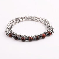 Thumbnail for 2 n' 1 Men's Wheat Chain & Natural Stone Bracelet