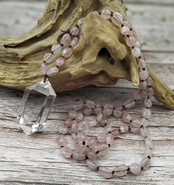 Amethyst/Rose Quartz/Citrine /Aquamarine/Labradorite Quartz Point  STRENGTH Necklace