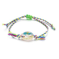 Thumbnail for Printed Cowrie  Shell & Braided Cotton Rope  SUMMER FUN Boho Charm Bracelet-25 Styles/Colors