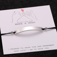 Thumbnail for Personalized Rope & Stainless Steel 'MAKE A WISH'  Bracelet