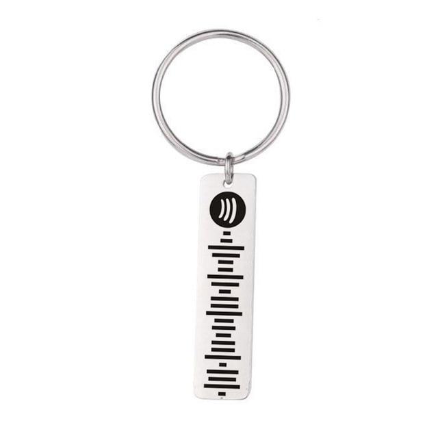 Stainless Steel Custom Spotify Code 'Replay' Keychain