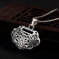 Thumbnail for Ethnic Thai Silver Ruyi Soot Lock Necklace