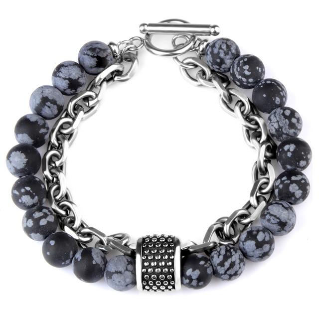 Natural Stone  & Titanium Steel ENERGY Bracelet- 6 Stones to Choose from .