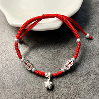 Thumbnail for Red Rope & Silver Ancient Coin & Lucky Star Bracelet