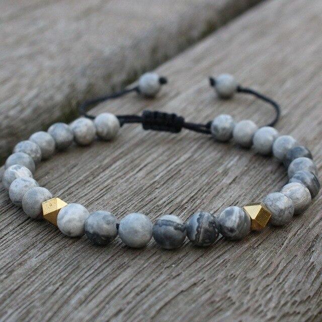 Men's 6mm Natural Stone ENERGY  Bracelets-12 Different Stone choices.