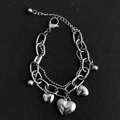 Titanium Steel 'BIG HEARTS' 2 Strand Bracelet