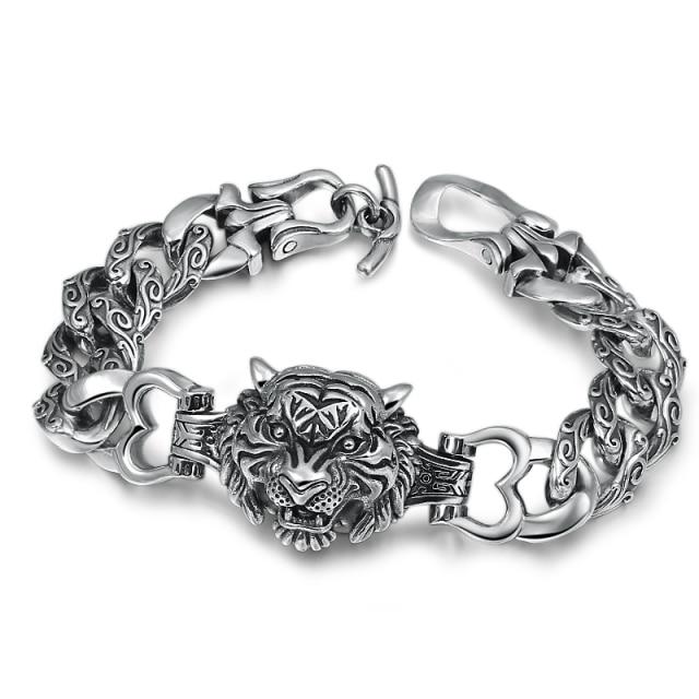 Ethnic Thai Silver Men's 'Royal Bengal' Tiger Bracelet