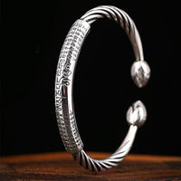 Thumbnail for Ethnic Thai Silver 'Jewel in the Lotus' Corkscrew Bangle