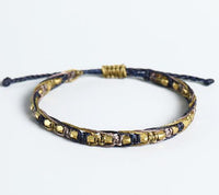 Thumbnail for Handmade Ethnic Tibetan Waterproof Wax & Copper Bead 'RESOLVE' Lucky Rope Bracelet