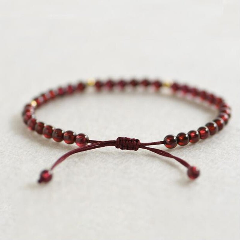 Weave Red String Garnet Bracelet for Career Success