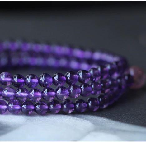 Natural Brazilian AMETHYST  & CHAROITE SOOTHING, & CALMING  Multi layer Bracelet