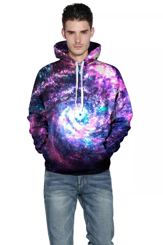 Sacred Geometry Galaxy Printed Hoodie Sweatshirt