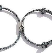 Thumbnail for 2 pcs Silver 'WHERE THE MOUNTAIN MEETS THE SEA' Lovers Rope Bracelets