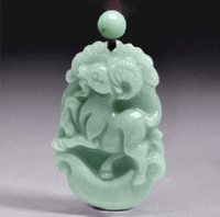 Thumbnail for 2024 - Year of The DRAGON ! Carved Natural Burmese Jadeite Necklace - Choose your Animal!