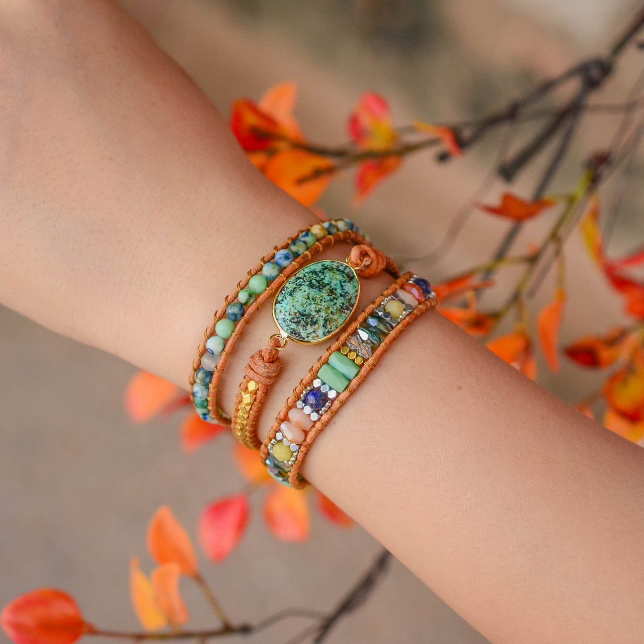 Phoenix Pride Chrysocolla Wrap Bracelet-Your Soul Place