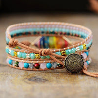 Thumbnail for Geometric Spiritual Chakra Jasper Wrap Bracelet-Your Soul Place