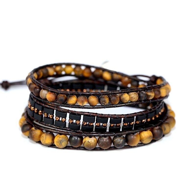 Luxury Tiger Eye Beads Wrap Bracelet-Your Soul Place