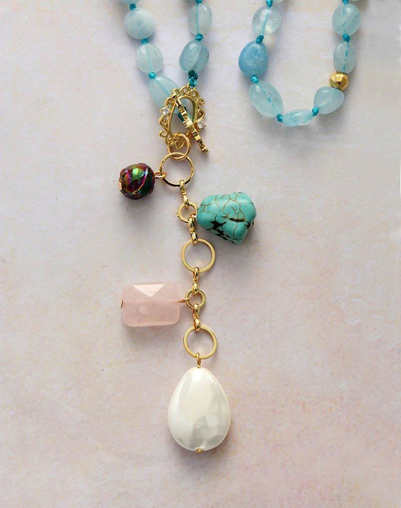 Bygone Era Aquamarine Beads Necklace-Your Soul Place
