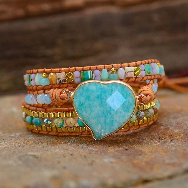 Pure Friendship Amazonite Wrap Bracelet-Your Soul Place