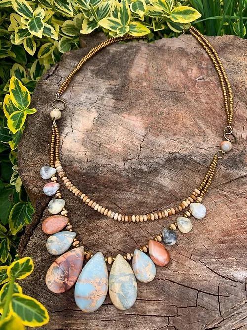 Native Teardrop Agate And Jasper Necklace-Your Soul Place