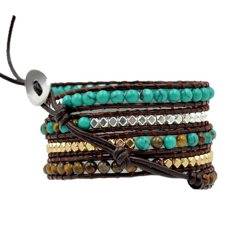 The Stabilization Turquoise And Jasper Bead Friendship Wrap Bracelet-Your Soul Place