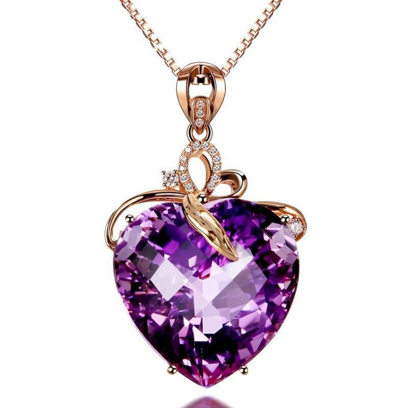 Elegant Amethyst Heart Necklace-Your Soul Place