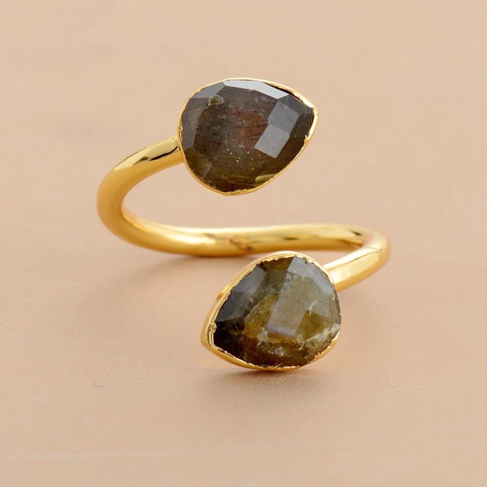 Earth vibe Tiger Eye Twin Flame Ring-Your Soul Place
