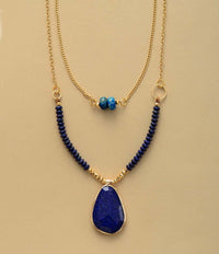 Thumbnail for Time To Shine Lapis Pendant 2 Layers Short Chokers Necklace-Your Soul Place
