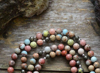 Thumbnail for Natural Jasper Agate Pyrite Bead Necklace With Tassel-Your Soul Place